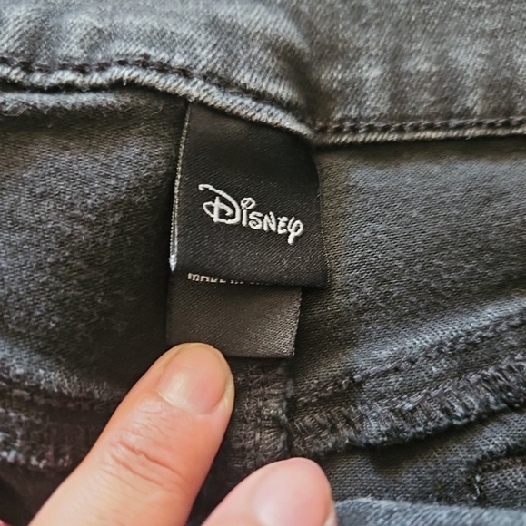 Disney Mickey Mouse & Minnie Mouse Kissing Patch High-Waisted Black Jeans 15 - Picture 9 of 13